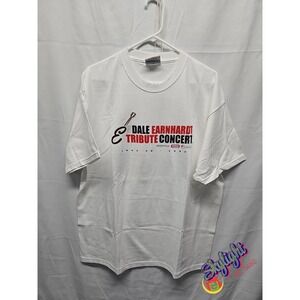 Chase Mens White Vintage Dale Earnhardt Tribute Concert T Shirt Adult Sz Large